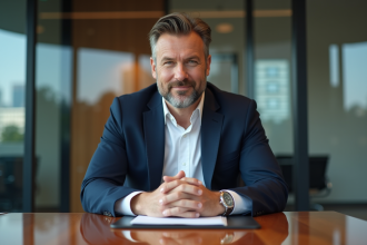 Homme d'affaires confiant dans un bureau moderne