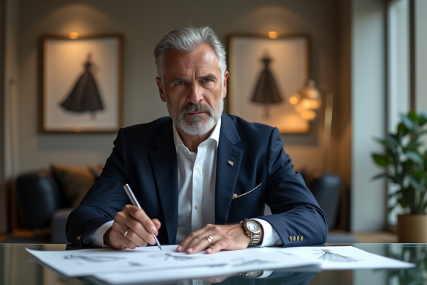 Homme élégant en costume dans un bureau moderne