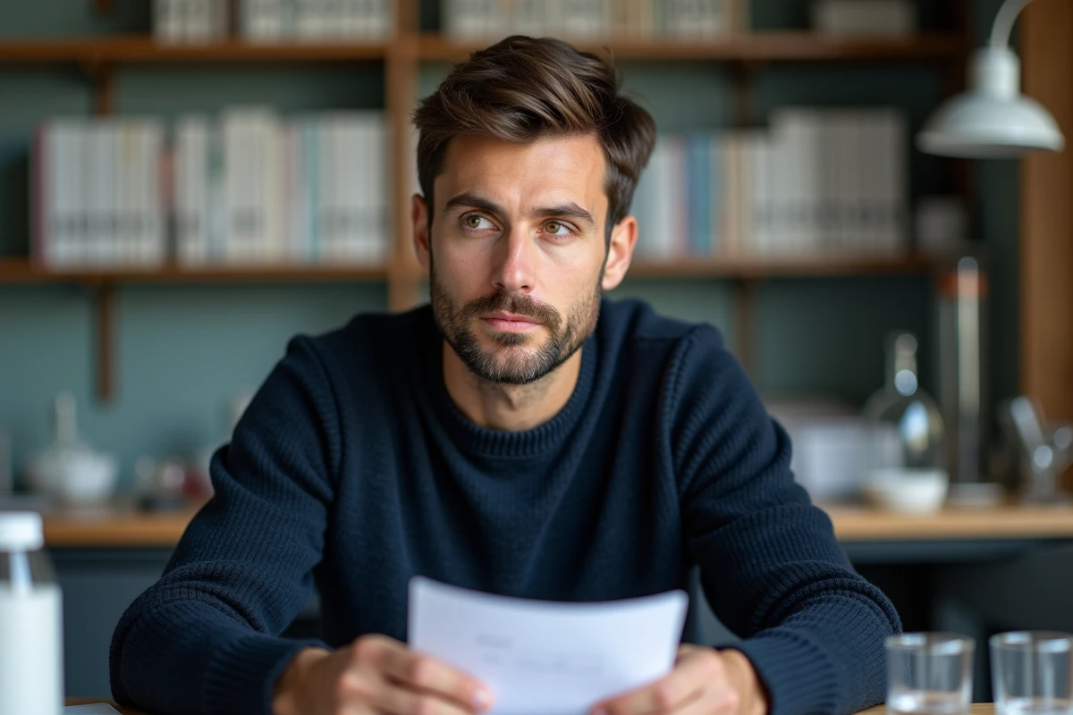 Homme aux yeux hazel dans un contexte scientifique, illustrant les recherches sur la génétique et la pigmentation de cette couleur d'yeux particulière