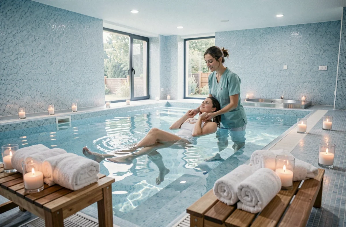 Espace piscine et hydrathérapie de l'Espace Bien-être Vivéo Spa à Saint-Genis-Laval
